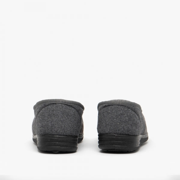 Dr Keller DEREK Mens Full Slippers Grey