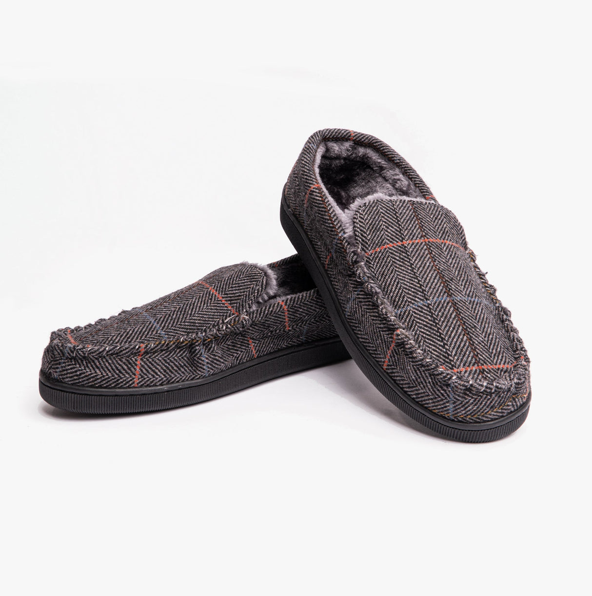 Dr Keller BURT Mens Full Slippers Grey