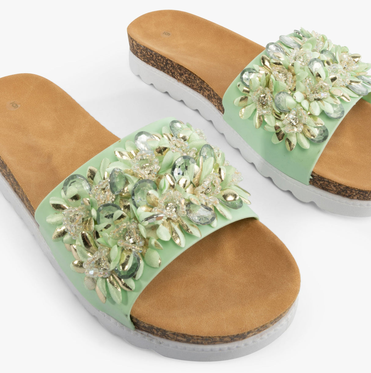 Dr Keller GLITZY Womens Slides Lime Green