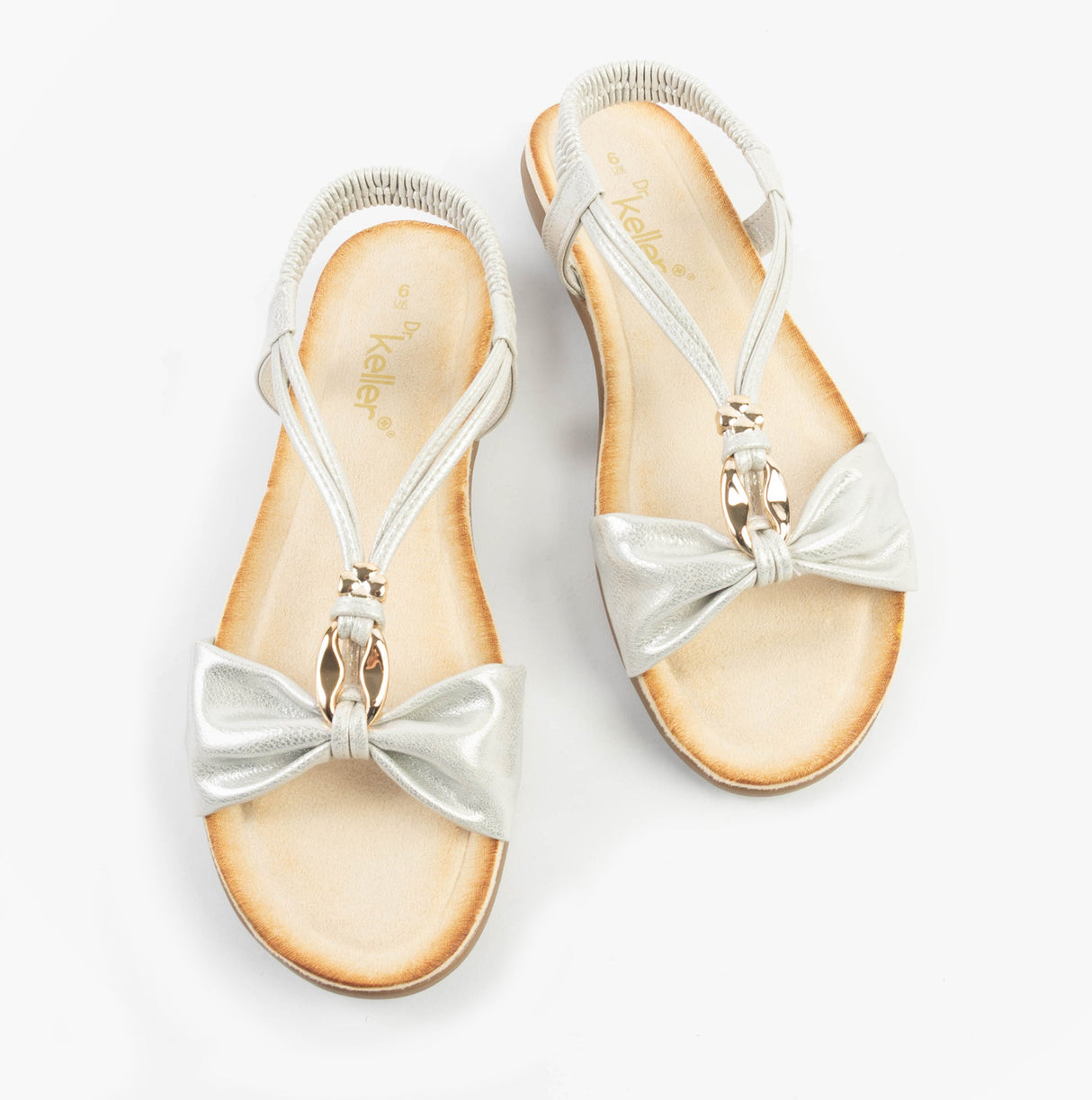 Dr Keller JAN Womens Sandals White Metallic
