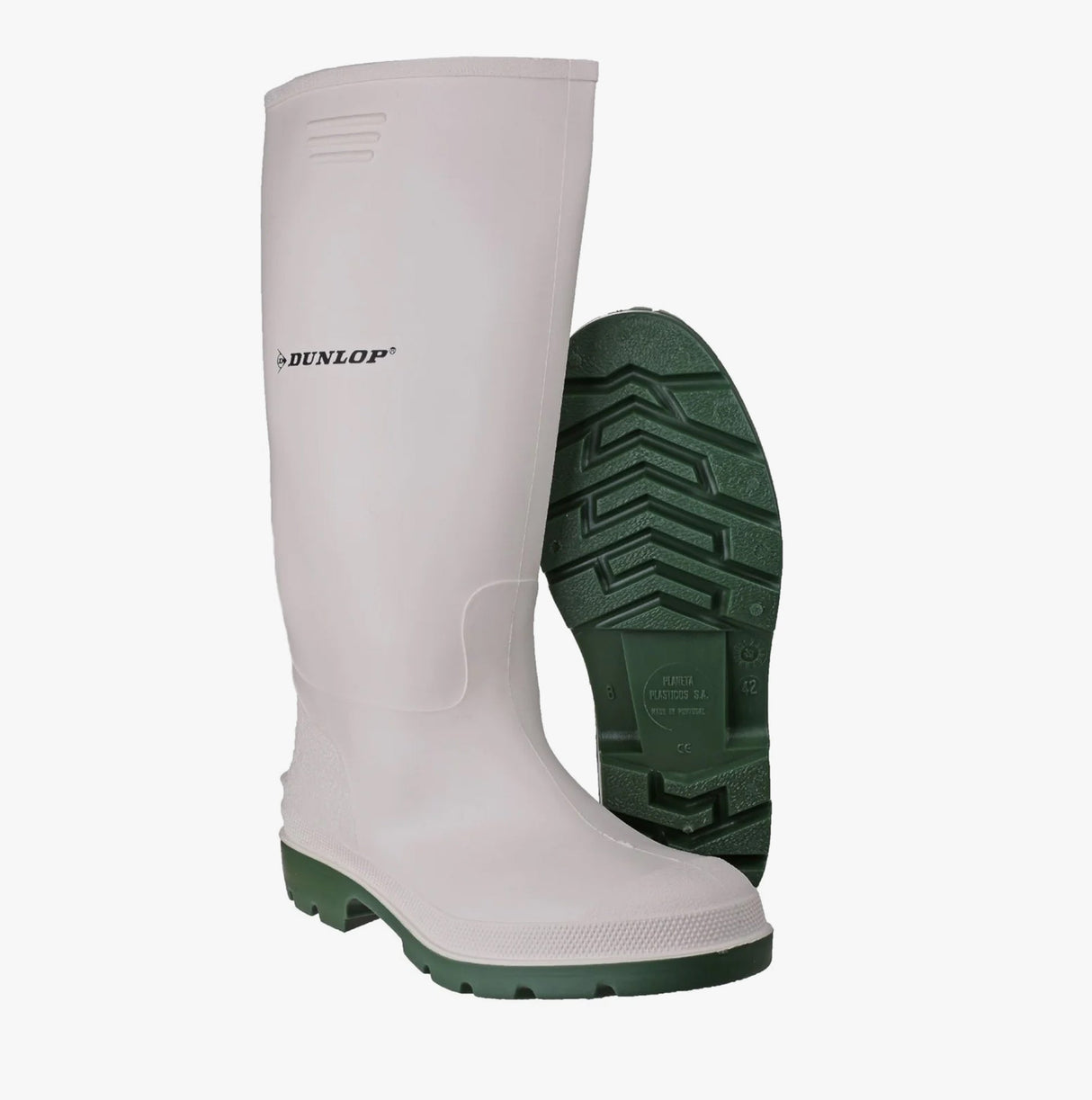 Dunlop PRICEMASTOR Mens Wellington Boots White/Green