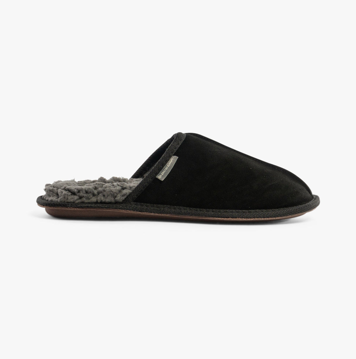 Dunlop TAYLOR Mens Suede Mule Slippers Black