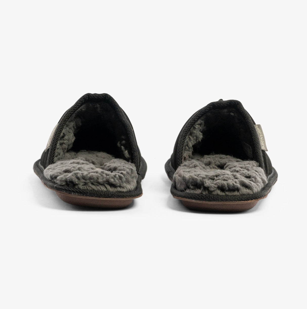 Dunlop TAYLOR Mens Suede Mule Slippers Black