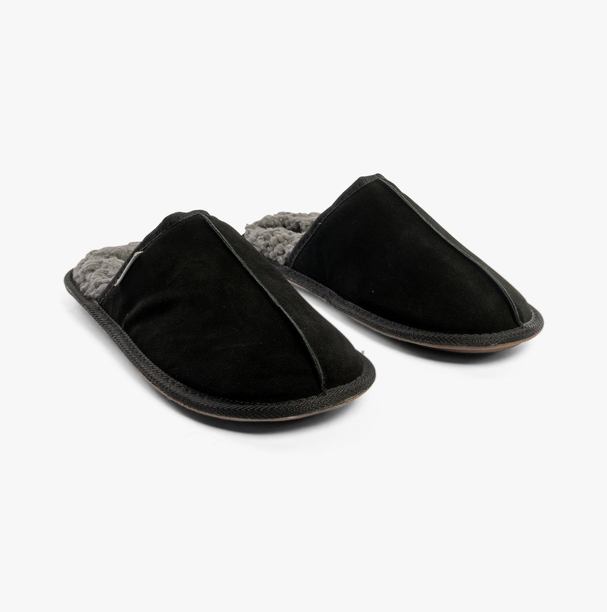 Dunlop TAYLOR Mens Suede Mule Slippers Black