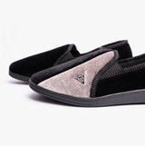 Dunlop WINSTON Mens Full Slippers Black/Grey