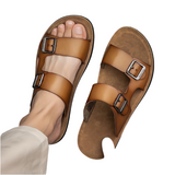 Men's Casual Synthetic Upper Slides, Casual Non Slip Slippers, Open Toe Sandals With Buckle