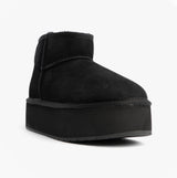 EMU Australia STINGER MICRO FLATFORM Womens Sheepskin Boot Black
