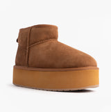 EMU Australia STINGER MICRO FLATFORM Womens Sheepskin Boot Chestnut