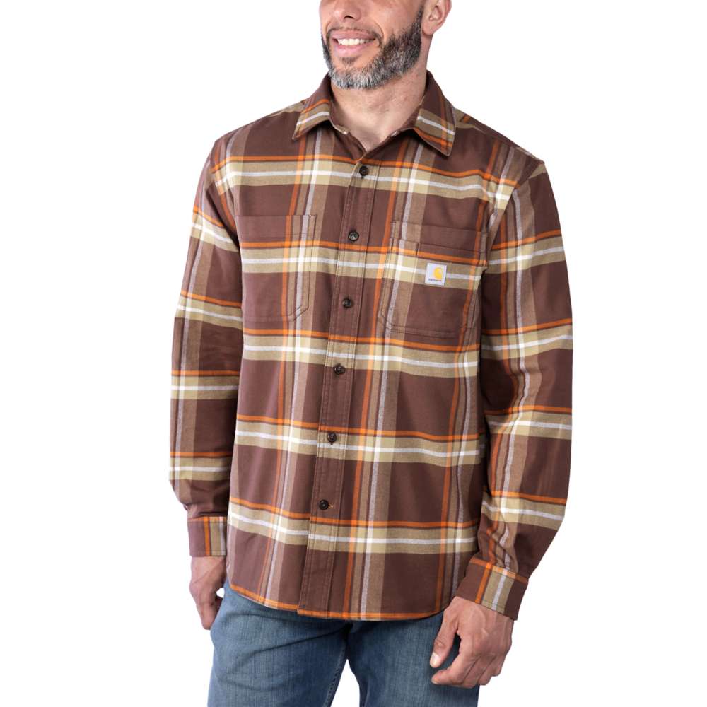 Carhartt 105945 Rugged Flex Relaxed Fit Midweight Flannel Long-Sleeve Plaid Shirt