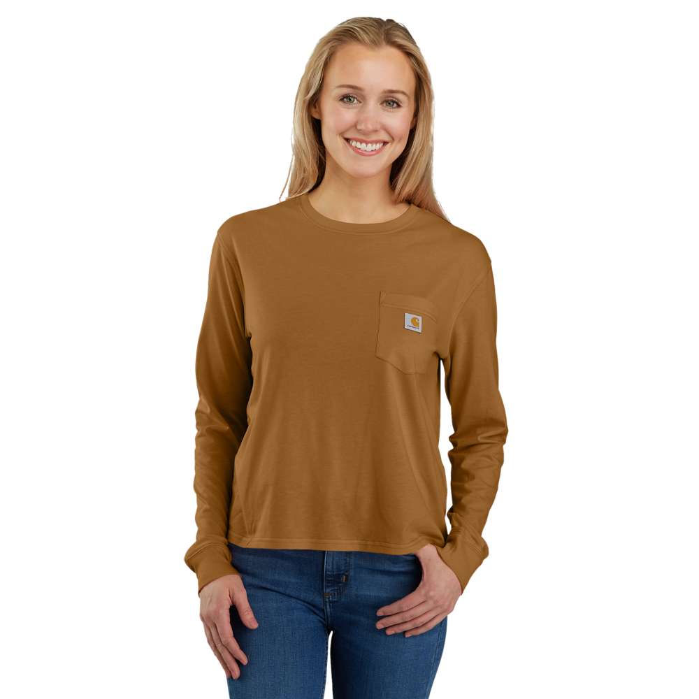 Carhartt 106121 Women's Relaxed Fit Lightweight Long-Sleeve Pocket T-Shirt