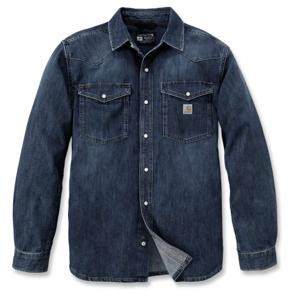 Carhartt 106429 Montana Relaxed Fit Midweight Denim Long-Sleeve Snap Front Shirt