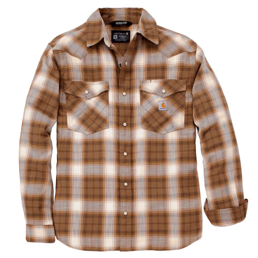 Carhartt 107016  Montana Rugged Flex Long Sleeve  Snap Front Plaid Shrt
