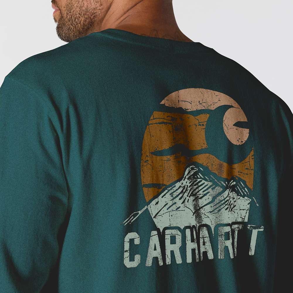 Carhartt 107260 Relaxed Fit Heavyweight Long-Sleeve Mountain Graphic T-Shirt