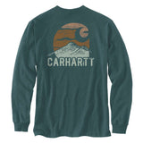 Carhartt 107260 Relaxed Fit Heavyweight Long-Sleeve Mountain Graphic T-Shirt