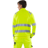 Hi-Vis Sweatshirt Zipper Jacket - Breathable with Zip Pockets & Reflective Trim