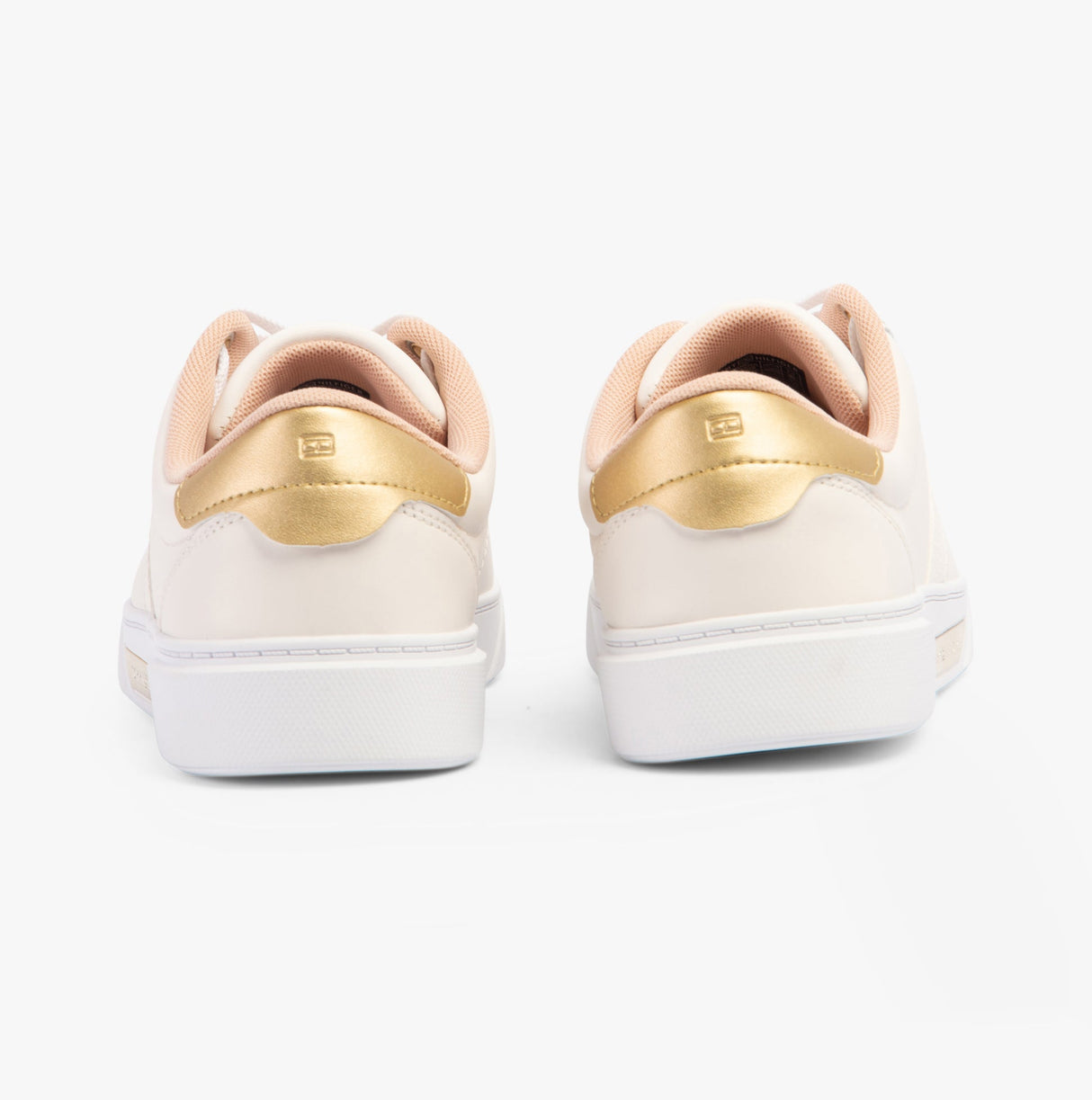 Tommy Hilfiger CASUAL CHIC Womens Leather Court Trainers Ancient White