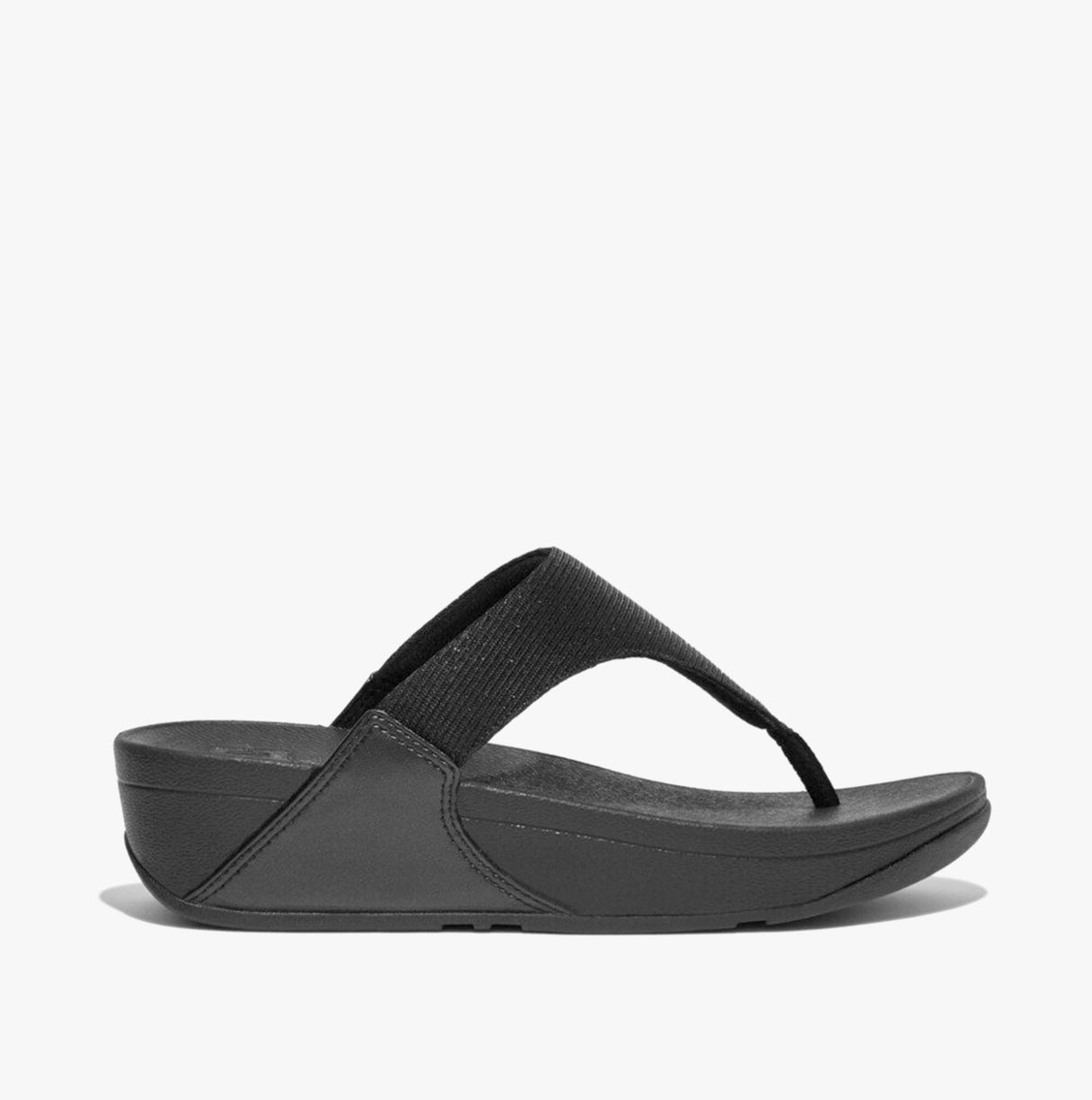 FitFlop LULU SHIMMERLUX Womens Toe Post Sandals All Black
