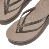 FitFlop IQUSHION OMBRE SPARKLE Womens Flip Flops On Taupe/Pewter