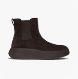 FitFlop F-MODE STITCH WARM SUEDE Ladies Chelsea Boots Chocolate Brown