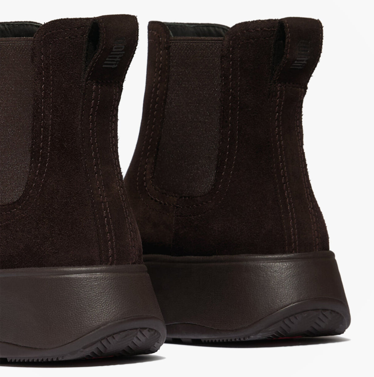 FitFlop F-MODE STITCH WARM SUEDE Ladies Chelsea Boots Chocolate Brown