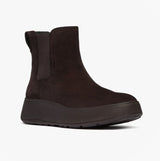 FitFlop F-MODE STITCH WARM SUEDE Ladies Chelsea Boots Chocolate Brown