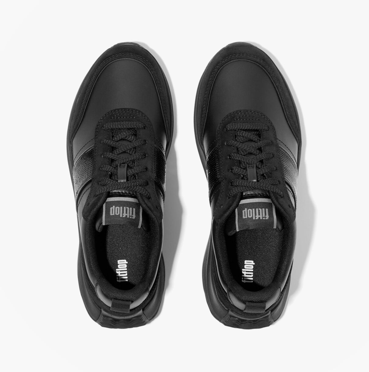 FitFlop F-MODE Womens Leather Trainers Urban Black