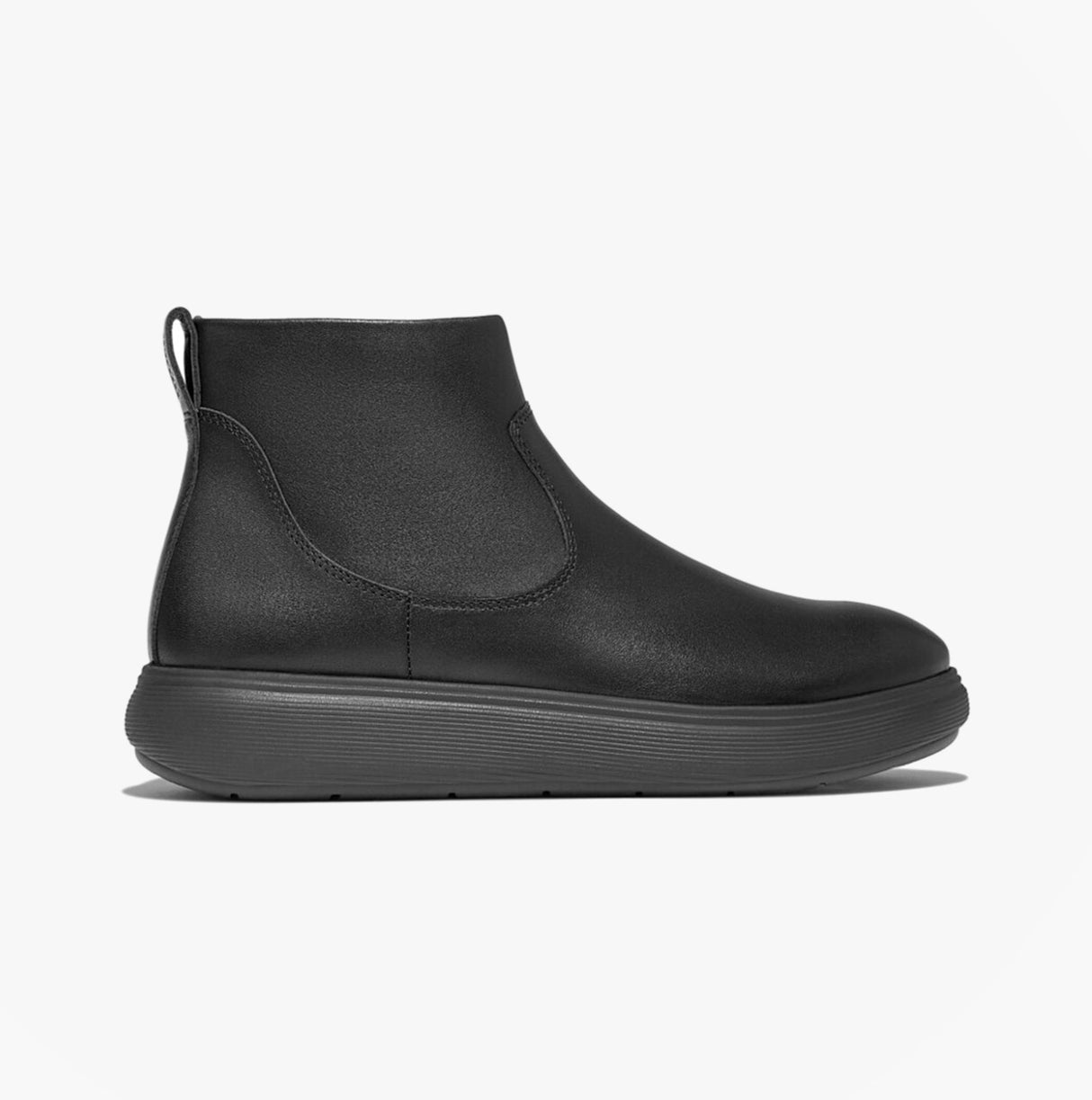 FitFlop iQ-COMFF LEATHER ZIP Womens Chelsea Boots All Black