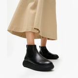 FitFlop iQ-COMFF LEATHER ZIP Womens Chelsea Boots All Black