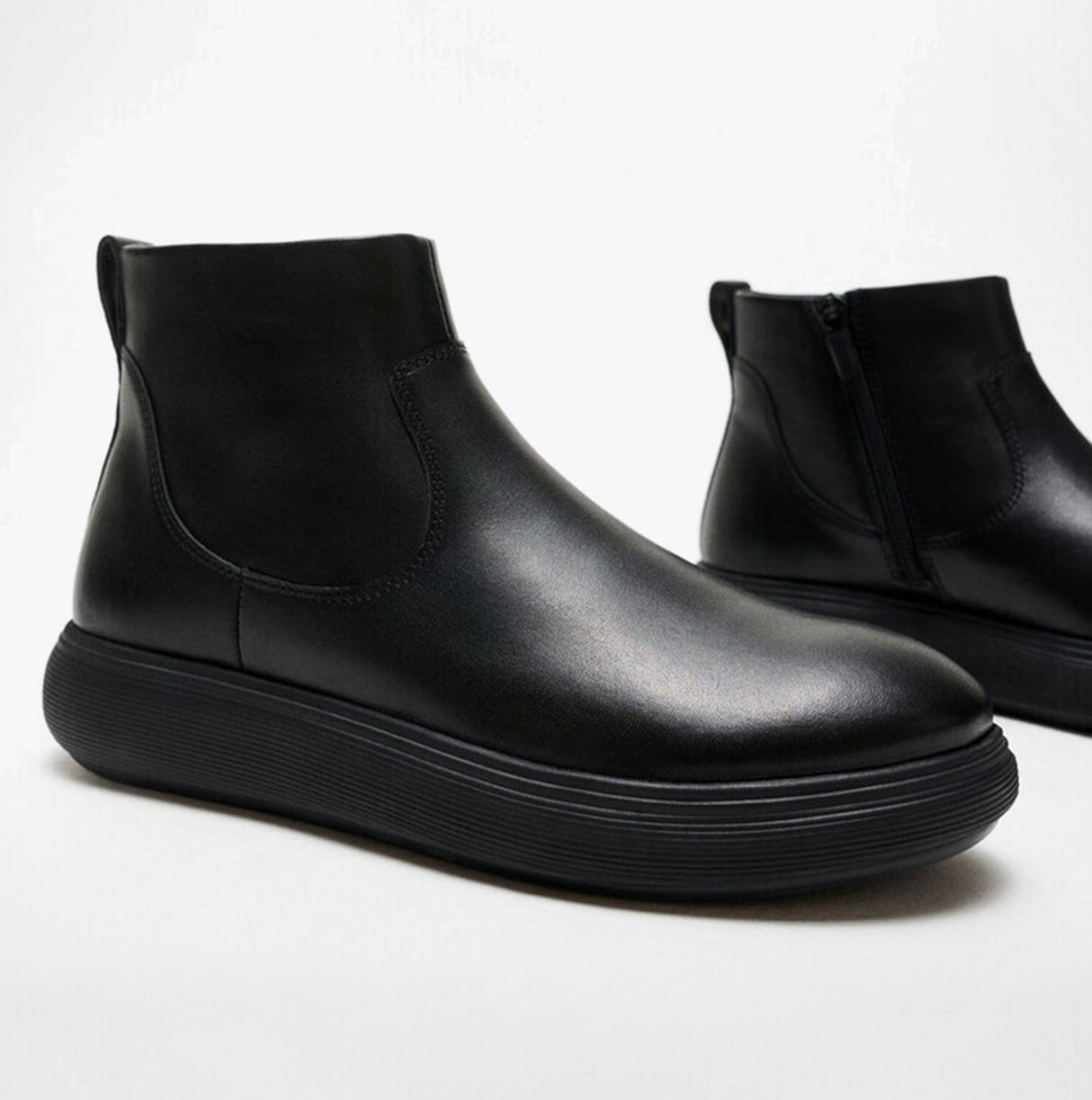 FitFlop iQ-COMFF LEATHER ZIP Womens Chelsea Boots All Black