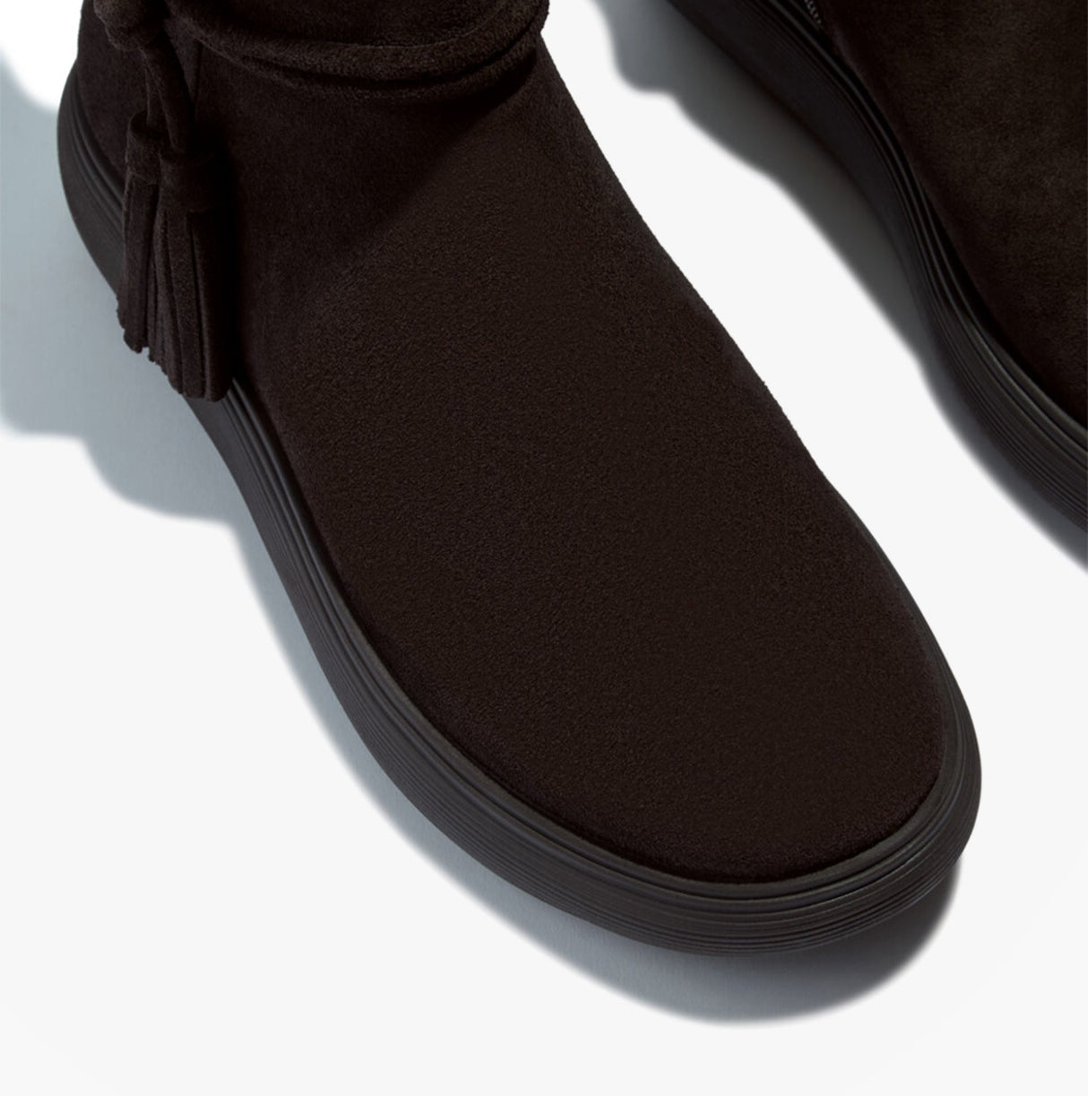 FitFlop iQ-COMFF TASSEL SUEDE Ladies Short Boots Chocolate Brown