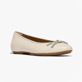 FitFlop DELICATO GLITZ-BOW LEATHER Womens Ballet Paris Beige