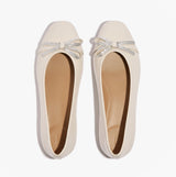 FitFlop DELICATO GLITZ-BOW LEATHER Womens Ballet Paris Beige