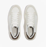 FitFlop RTG LEOPARD-BACKTAB LEATHER/SUEDE Womens Fashion Trainers Urban White/Chocolate Mix