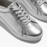 FitFlop RALLY CRYSTAL-TRIM LEATHER Womens Fashion Trainers Silver