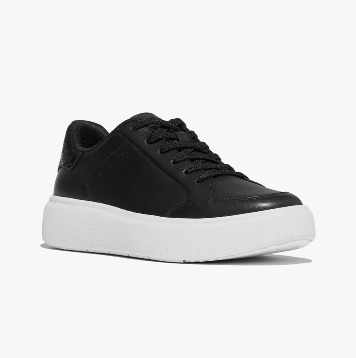 FitFlop RTG SEQUIN-BACKTAB LEATHER Womens Fashion Trainers Black