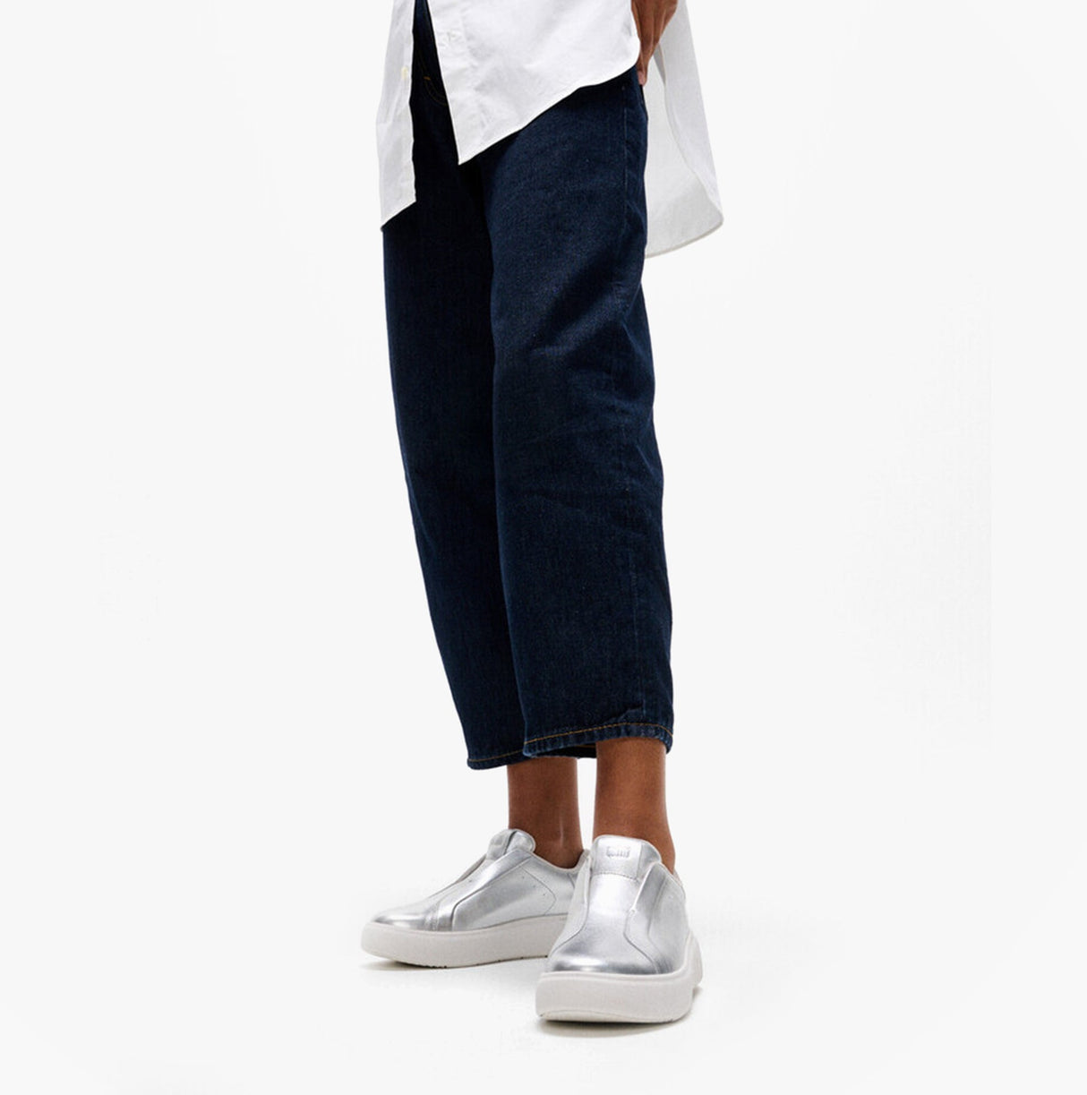 FitFlop 'Ready To Go' LEATHER LACELESS Ladies Sneakers Silver