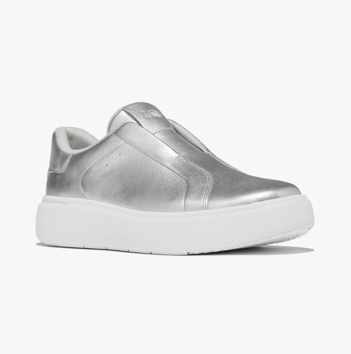 FitFlop 'Ready To Go' LEATHER LACELESS Ladies Sneakers Silver