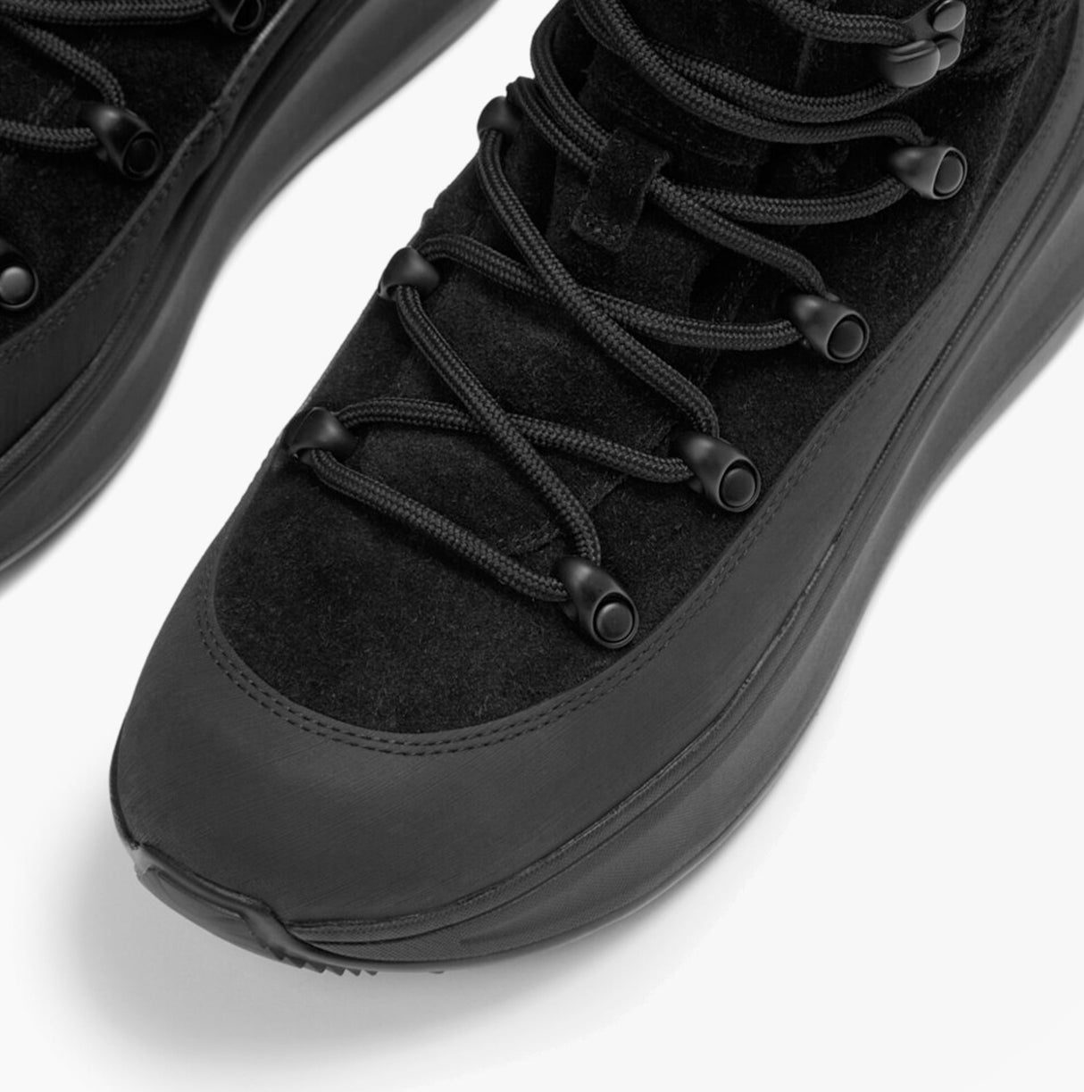 FitFlop F-MODE TEDDY-COLLAR WARM SUEDE Womens Suede Booties All Black