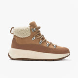 FitFlop F-MODE TEDDY-COLLAR WARM SUEDE Womens Suede Booties Desert Tan