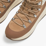 FitFlop F-MODE TEDDY-COLLAR WARM SUEDE Womens Suede Booties Desert Tan