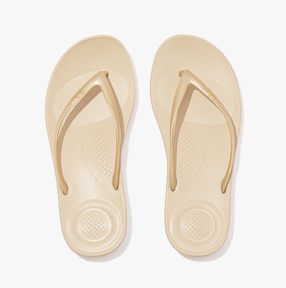FitFlop IQUSHION Womens Flip Flops Gold