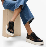 FitFlop 'Ready To Go' LEOPARD SUEDE Ladies Sneakers Black/Chocolate Mix