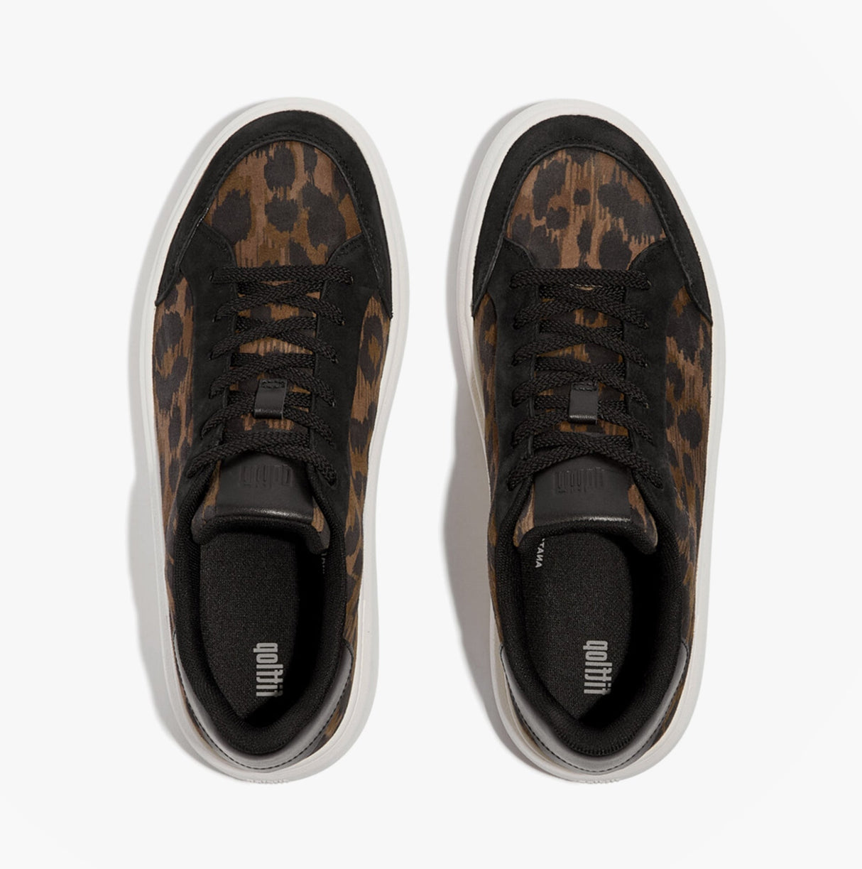 FitFlop 'Ready To Go' LEOPARD SUEDE Ladies Sneakers Black/Chocolate Mix