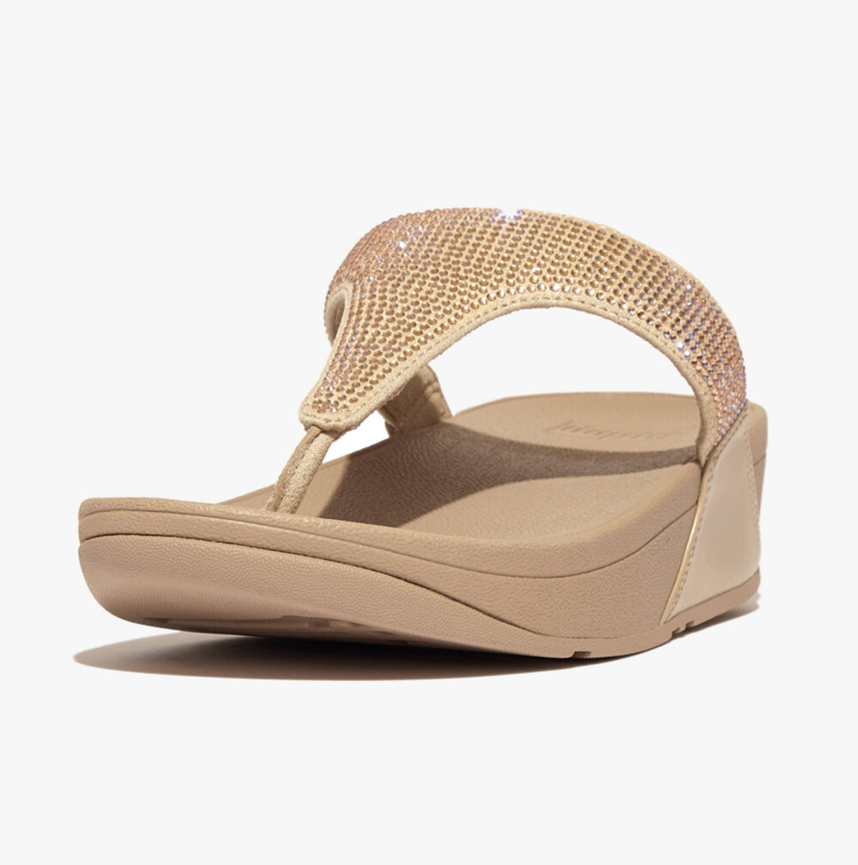 FitFlop LULU CRYSTAL Womens Toe Post Latte Beige
