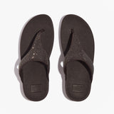 FitFlop LULU CRYSTAL EMBELLISHED Ladies Toe Post Sandals Metallic Chocolate Brown