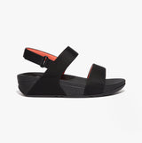 FitFlop EE2-921 LULU BACK-STRAP Womens Sandals Black/Sunshine Coral