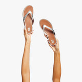 FitFlop GRACIE LEATHER Womens Flip Flops Silver