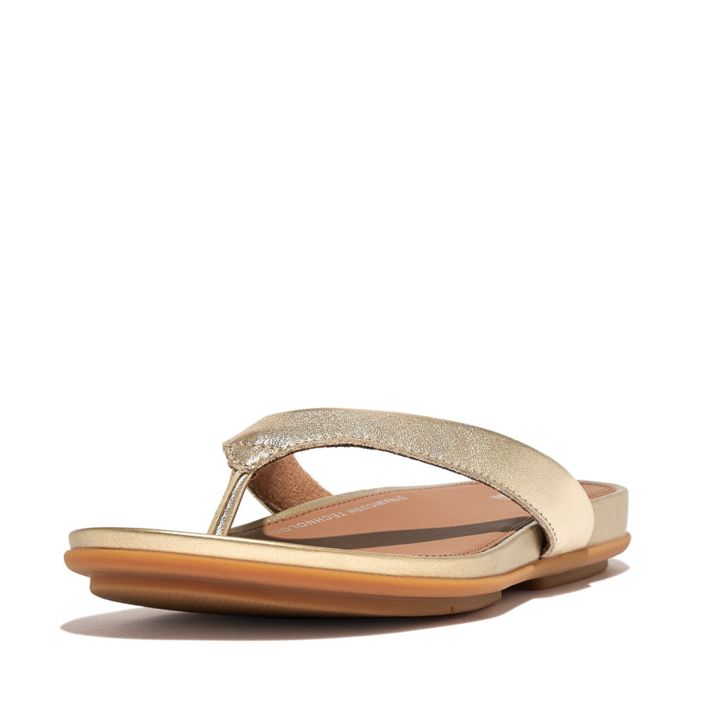 FitFlop GRACIE LEATHER Womens Flip Flops Platino