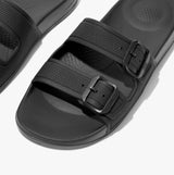 FitFlop IQUSHION TWO-BAR BUCKLE Womens Slides All Black