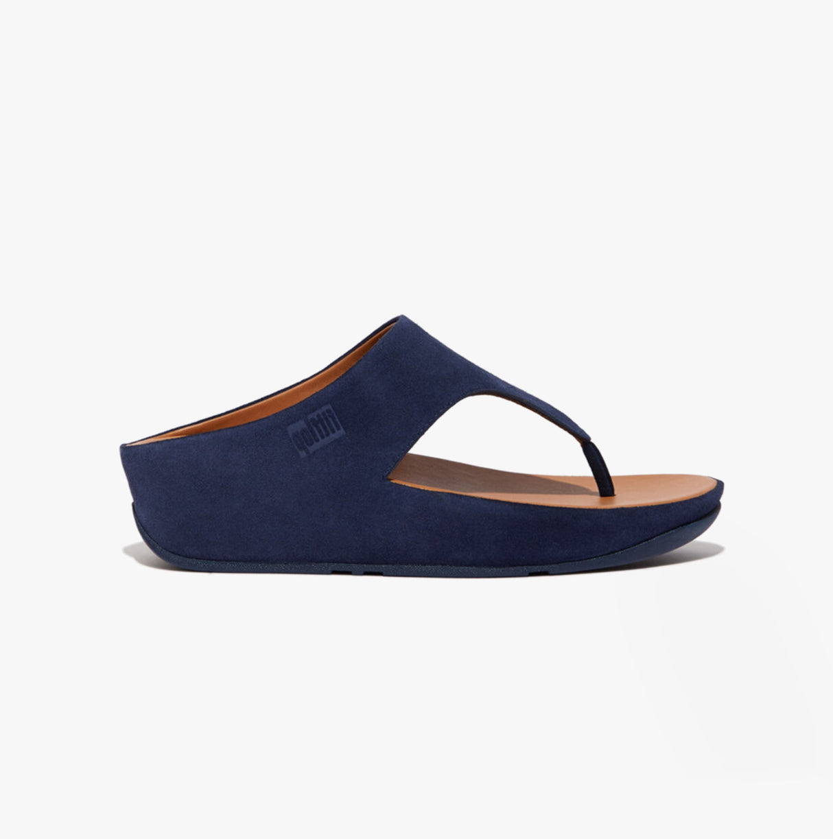 FitFlop SHUV Womens Suede Toe-Post Sandals Midnight Navy